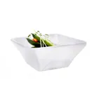 image of Steelite KMK2803SH Square Plastic Bowl, 8" L x 8" W x 3½" H, White Resin, Dishwasher Safe - 2/Case