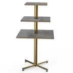 image of Steelite MGCPPS01GBXX - 3‑Tier Display Stand, 30" x 30" x 55" H, Top, Steel Base, Gold Finish