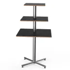 image of Steelite MGCPPS01MSXX - 3‑Tier Display Stand, 30" x 30" x 55" Marble Top, Steel, Silver Finish