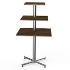 image of Steelite MGCPPS01WSXX - 3‑Tier Silver Sq Stand 30"×30"×55" Laminate Top, Steel Base, Knockdown