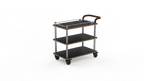 image of Steelite MGCRNX02MSXX Buffet Service Cart, 41.5x21x36, Nero Maquina Marble, Brushed Stainless Steel