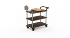 image of Steelite MGCRNX03WSXX Mogogo Buffet Solutions Roll'n Mixology Service Cart, 41.5x21x40.5, Mango Wood, Brushed Stainless Steel