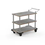 image of Steelite MGCRNX12GSXX 41.5x21x36 Buffet Serving Cart, Grey Slate Shelves, Stainless Steel Handle