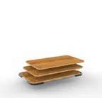 image of Steelite MGSSCMBM1201 Rectangular Wood Serving Board, 37.4" x 21.1" x 2.56", Bumpers, No Handle