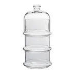 image of Steelite P96815 - 3-Bowl Dome Set, 17 oz, 4.5" x 10.5", 9"-12" Clear Glass Stand, 3-4 Tiers - 6/Case