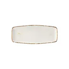 image of Steelite UCT9073 - 14.5" Rectangular Porcelain Dinner Plate, White Utopia Umbra - 6/Case
