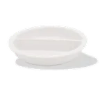 image of Steelite WL53316D Chafer Insert, 15 3/4" x 2 1/2" Round Porcelain Pan, 7 Qt Divided - 6/Case