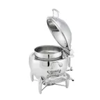 image of Steelite WLWI11LSSGL - 11.5‑Quart Round Soup Chafer, Steel, Hinged Glass Lid, Burner Stand, Fuel Cup