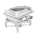 image of Steelite WLWI35LGL 4-Quart Rectangular Chafing Dish Hinged Glass Lid, Stainless Steel, Canned Heat