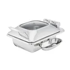 image of Steelite WLWI35UGT 4-Qt Rect Stainless Steel Chafing Dish, Glass Lid, Hinged Cover, Food Pan, Canned