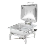 image of Steelite WLWI55LML 6qt Rectangular Chafing Dish, Hinged Lid, Stainless, Induction, Pan, Burner Stand