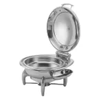 image of Steelite WLWI6LML Chafing Kit – 7 Qt Round Stainless Steel, Hinged Lid, Induction, Burner Stand