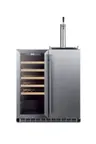 image of Summit SWBC3041 Wine Cellar & Kegerator, 24"‑35" SS 20‑59 Bottles, 34‑72°F, Tap Kit, No‑Frost, R600a