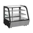 image of Marchia MDC121 Refrigerated Case, 28" Wide, 4.25 Cu Ft, Black, Sliding Glass Doors, 2 Shelves