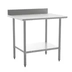 image of Flash Furniture NH-WT-3036-GG-B4-GG 36" Open Base Work Table with Undershelf, 4" Backsplash / 18 G