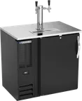 image of Beverage Air DDN36HC-B Draft Beer Cooler 36"W x 26"D x 49"H BlackTop 1/2 Barrel 1Col 2 Faucets 115V
