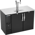 image of Beverage Air DDN48HC-B Draft Beer Cooler, 48" x 26" x 49" (12.6 cu ft), Black, 2‑Keg, R290, 1/4 HP
