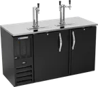 image of Beverage Air DDN58HC-B Draft Beer Cooler, 58"W x 26-3/8"D x 49-5/16"H, Black Stainless Top, 3‑4 Keg