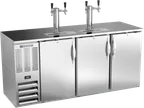 image of Beverage Air DDN72HC-S Beer Cooler, 72" W x 26-3/8" D x 49-5/16" H, 3-4 Keg, Steel, Dual Tap, R290