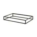 image of Steelite 7363MW330 Rectangular Riser, 21.9" x 13.9" x 3" Black Metal, H up to 4", W 20‑29", D 10‑19"