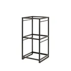 image of Steelite 7363MW344 Square Tiered Riser, 9.5"×9.5"×19.5" Black Metal, H 17"+ W 10"-19" D 9"+