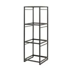 image of Steelite 7363MW345 Square Tiered Riser, 9.5" x 9.5" x 28.5", Black Metal Spire,10"-19"W, 17"+ H, 9" D