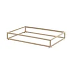 image of Steelite 7364MW330 Rectangle Riser, 21.875" x 13.875" x 3.0" Champagne Beige Metal Pivot Stand