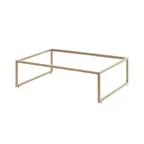 image of Steelite 7364MW331 Rectangular Display Riser, 21.9" x 13.9" x 6" Champagne Beige Metal, Height 5"-8"