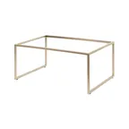 image of Steelite 7364MW332 Rectangle Riser, 21.875" x 13.875" x 9" Champagne Beige Metal Pivot Stand