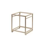 image of Steelite 7364MW343 Square Tiered Display Riser, 9.5" x 9.5" x 10.5" Champagne Metal, Beige