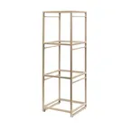 image of Steelite 7364MW345 Tiered Riser, 9.5" x 9.5" x 28.5", Champagne Beige Metal, Height 17"+