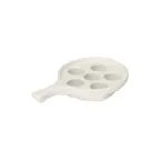 image of Steelite DCI25HW - 5¼" Escargot Plate, 7½" Handle, 1⅝" H, Ceramic, 6‑Hole, Oven/MW Safe - 1 Dozen