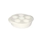 image of Steelite DCI27W Escargot Plate – 5" Ceramic Handle, Oven/Microwave Safe, Lead‑Free, 6‑Hole – 1 Dozen