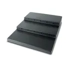 image of Steelite DFSU2430317 - 3‑Tier Riser, 24" W x 30" D x 4½" H, Black ABS Plastic, 3 Steps - 2/Case