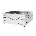 image of Steelite DWFB145 Riser – 14" W x 14" D x 5" H, 18/10 Stainless Base, Height 5"‑8" Width 10"‑19"