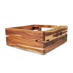 image of Steelite DWFB145WDT Fusion Buffer Riser, 14" W x 14" D x 5" H, Brown Wood, 10"-19" W, 5"-8" H