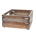 image of Steelite DWFB147WDAG Fusion Buffet Display Riser, 14" W x 14" D x 7" H, Square Wood Gray Finish