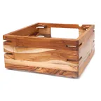image of Steelite DWFB147WDT Fusion Buffet Riser, Square 14"W x 14"D x 7"H, Natural Brown Wood