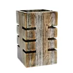 image of Steelite DWFB612WDAG Fusion Buffet Riser, 6"W x 6"D x 12"H Gray Wood Base, 12"-16" Height