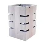 image of Steelite DWFB612WDGW Display Riser, 6" W x 6" D x 12" H, Wood Base, Grey Finish, 9" Width Displays