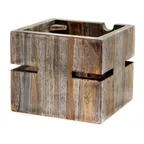 image of Steelite DWFB66WDAG Fusion Buffet Riser, 6" W x 6" D x 6" H Square Wood Base, Gray, 5"-8" Height