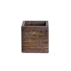 image of Steelite DWFBBX375AG Display Riser, 4" x 4" x 4" H Grey Wood, 9" Width/Depth, Haber Fusion Buffet