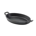 image of Steelite GWC247 Oval Cast Iron Baking Dish 27 oz, 11.75x6.88x1.63 in Heat Retention - 6/Case