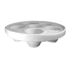 image of Steelite HL11660AWHA Escargot Plate, 6" Dia, 6 Holes, 6-3/4" x 1-1/2" Hall China, White - 1 Dozen