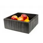 image of Steelite KMK1007ES Square Resin Riser/Box, 12" L x 12" W x 4½" H, Black, Flip‑Open, Height Up to 4"