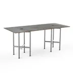 image of Steelite 72 Inch Rectangular Dining Table, Grey Slate Finish, 30 Inch Height, Modern Design for Restaurants and Commercial Use
