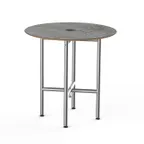image of Steelite MGCCVR01GSXX Mogogo Buffet Solutions Clix Table, 30" dia. x 30"H, grey slate BHP laminate top, brushed stainless steel