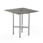 image of Steelite MGCCVS01GSXX Mogogo Buffet Solutions Clix Table, 30x30, Grey Slate BHP Laminate Top, Brushed Stainless Steel