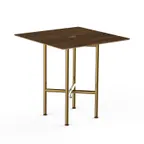 image of Steelite MGCCVS01WBXX Mogogo Buffet Solutions Clix Table, 30" Square, Bengali Mango Wood BHP Laminate Top, Brushed Brass