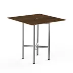 image of Steelite MGCCVS01WSXX 30x30 Square Bengali Mango Wood BHP Laminate Top Brushed Stainless Steel Legs 30H